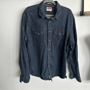Wrangler Indigo Denim Long-Sleeve Button-Down Shirt